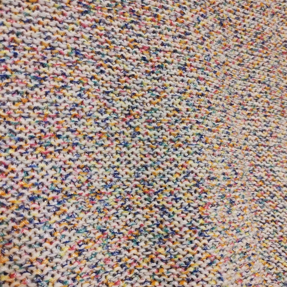 Zara Knits white & colorful variegated knit v neck pullover sweater - Picture 7 of 10